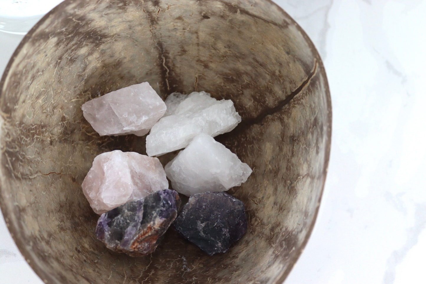Harmony Vibes - Wassersteinmischung: Amethyst, Bergkristall, Rosenquarz