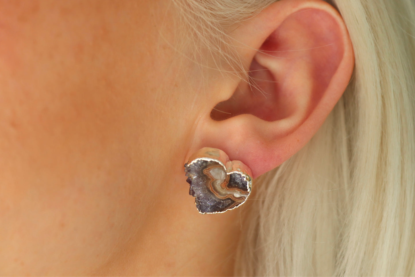 AMETHYST earrings heart shape 2