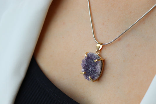 Strong Passion - AMETHYST druzy pendant